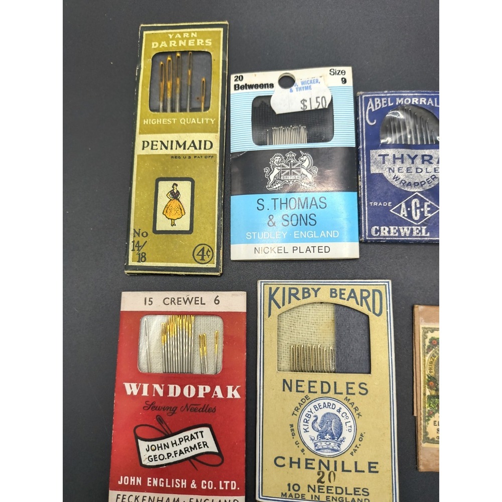 Vintage/Antique 1920s-1960s Sewing Needle Packets Lot of 12, England - Picture 2 of 8